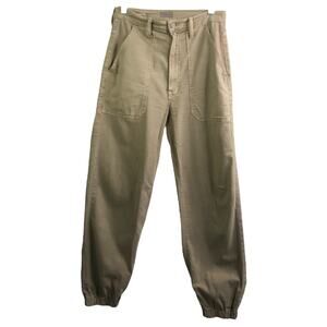 Mother‎ Pants Womens Sz 27 Khaki The Wrapper Patch Springy Jogger High Waisted
